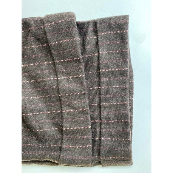 Eddie Bauer Recycled Wool Trousers Womens Sz 10 P Wide Leg Cuffed Pink Pinstripe - Picture 9 of 11